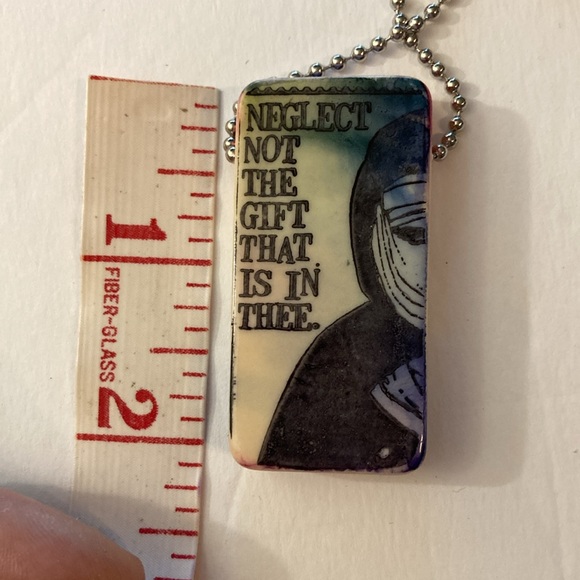 Handmade necklace domino NEW neglect not the gift that is in thee unique OOAK - Picture 7 of 11